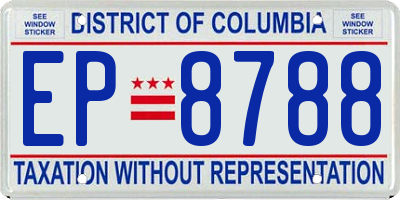 DC license plate EP8788