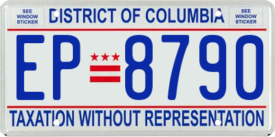 DC license plate EP8790
