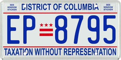 DC license plate EP8795