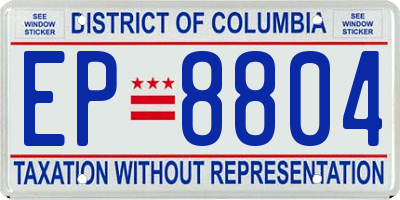 DC license plate EP8804