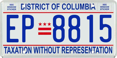 DC license plate EP8815