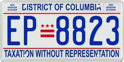DC license plate EP8823