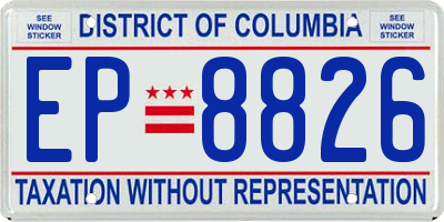 DC license plate EP8826