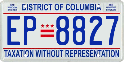 DC license plate EP8827