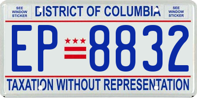 DC license plate EP8832