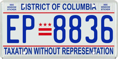 DC license plate EP8836