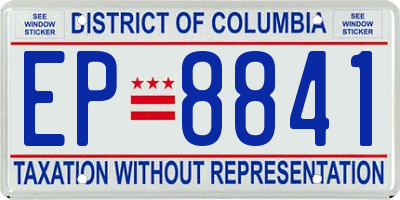 DC license plate EP8841