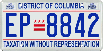 DC license plate EP8842