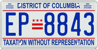 DC license plate EP8843