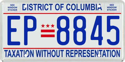 DC license plate EP8845