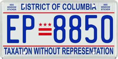 DC license plate EP8850