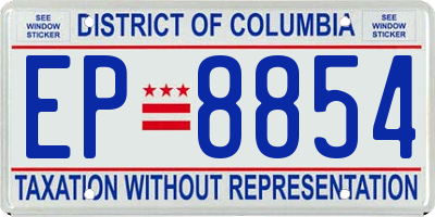 DC license plate EP8854