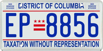 DC license plate EP8856