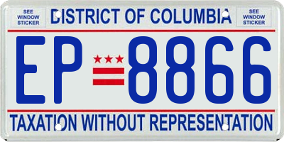 DC license plate EP8866