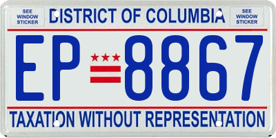 DC license plate EP8867