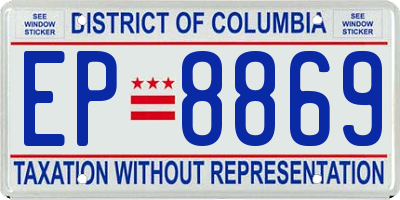DC license plate EP8869
