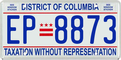 DC license plate EP8873