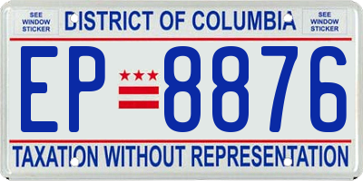 DC license plate EP8876
