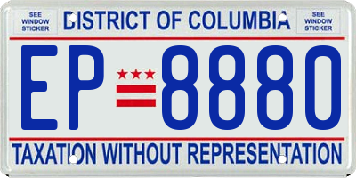 DC license plate EP8880