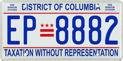 DC license plate EP8882