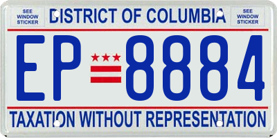 DC license plate EP8884