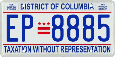 DC license plate EP8885