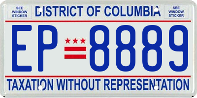DC license plate EP8889