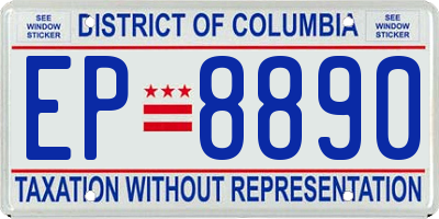 DC license plate EP8890