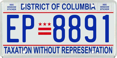 DC license plate EP8891