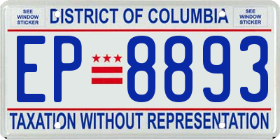 DC license plate EP8893