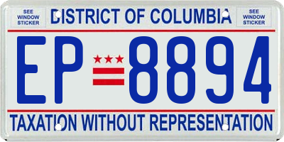 DC license plate EP8894