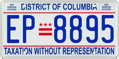 DC license plate EP8895