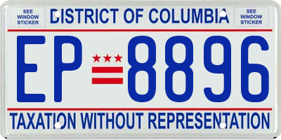 DC license plate EP8896