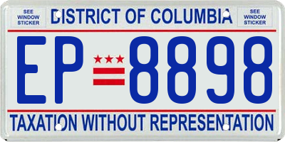 DC license plate EP8898