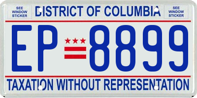DC license plate EP8899