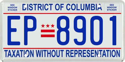 DC license plate EP8901