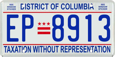 DC license plate EP8913