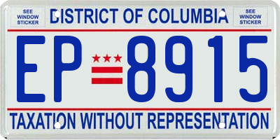 DC license plate EP8915