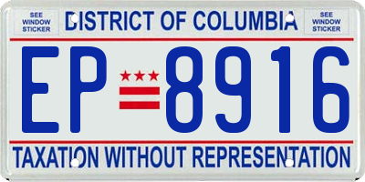 DC license plate EP8916