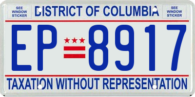 DC license plate EP8917