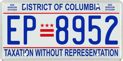 DC license plate EP8952