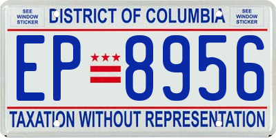 DC license plate EP8956