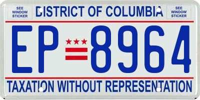 DC license plate EP8964