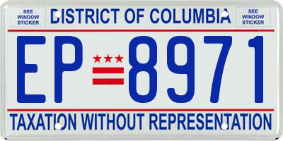 DC license plate EP8971