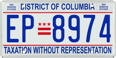 DC license plate EP8974