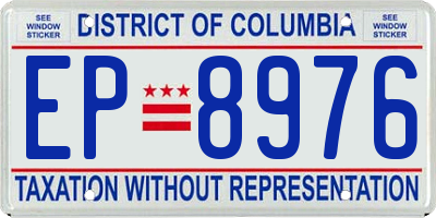 DC license plate EP8976