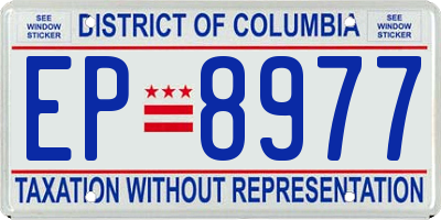 DC license plate EP8977
