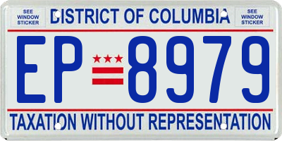 DC license plate EP8979