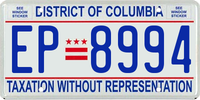 DC license plate EP8994