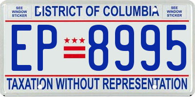 DC license plate EP8995